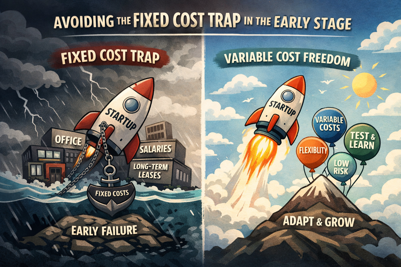 Avoiding the Fixed Cost Trap in the Early Stage of a Startup